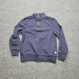 Tommy Bahama Kids S 5/6 Navy Blue 1/4 Zip‎ Pullover Sweatshirt Jumper